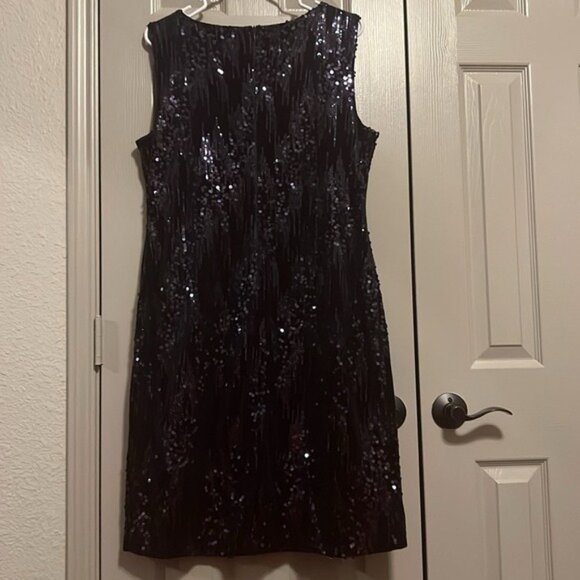 Jackie Jon‎ Blue Sequin Stretch Dress - Size 16 | Party-Ready & Comfortable - Picture 5 of 9